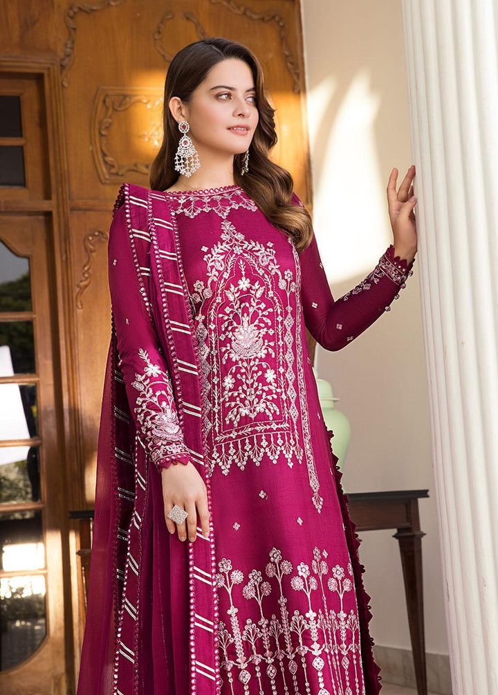 Maahru & Noorie by Asim Jofa Embroidered Silk Suits Unstitched 3 Piece AJ23MN AJSM-18 - Festive Collection