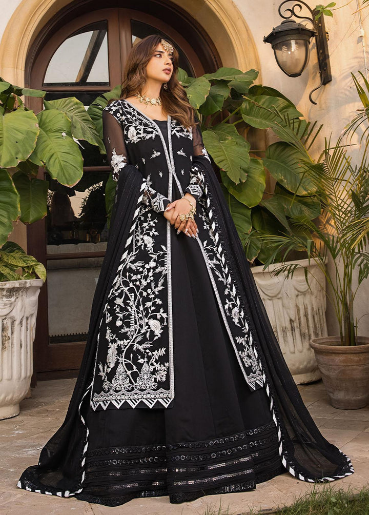 Maahru & Noorie by Asim Jofa Embroidered Chiffon Suits Unstitched 3 Piece AJ23MN AJSM-19 - Festive Collection