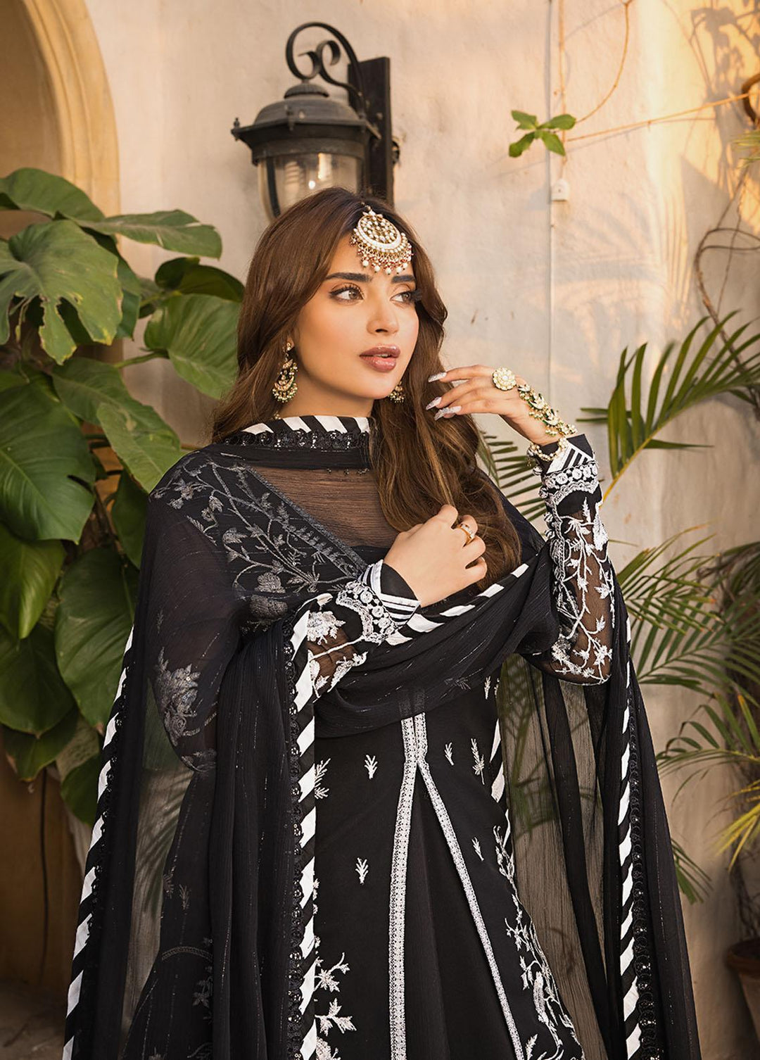 Maahru & Noorie by Asim Jofa Embroidered Chiffon Suits Unstitched 3 Piece AJ23MN AJSM-19 - Festive Collection