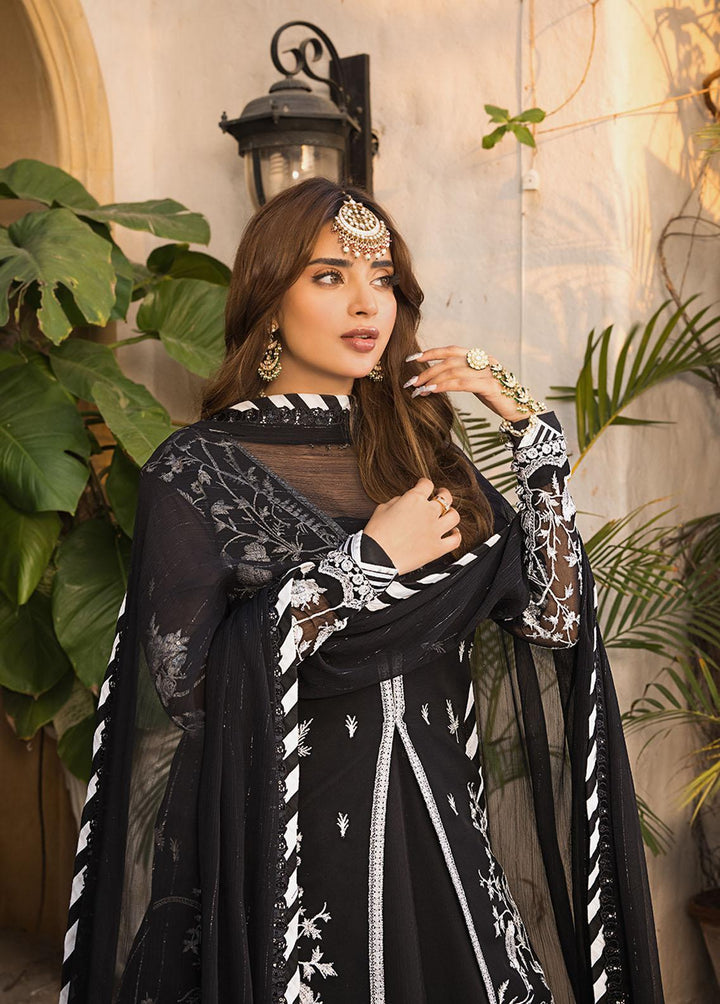 Maahru & Noorie by Asim Jofa Embroidered Chiffon Suits Unstitched 3 Piece AJ23MN AJSM-19 - Festive Collection