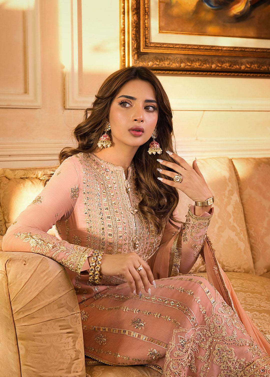 Maahru & Noorie by Asim Jofa Embroidered Chiffon Suits Unstitched 3 Piece AJ23MN AJSM-21 - Festive Collection