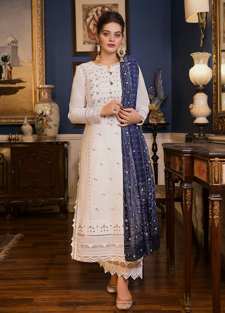 Maahru & Noorie by Asim Jofa Embroidered Cotton Suits Unstitched 3 Piece AJ23MN AJSM-24 - Festive Collection
