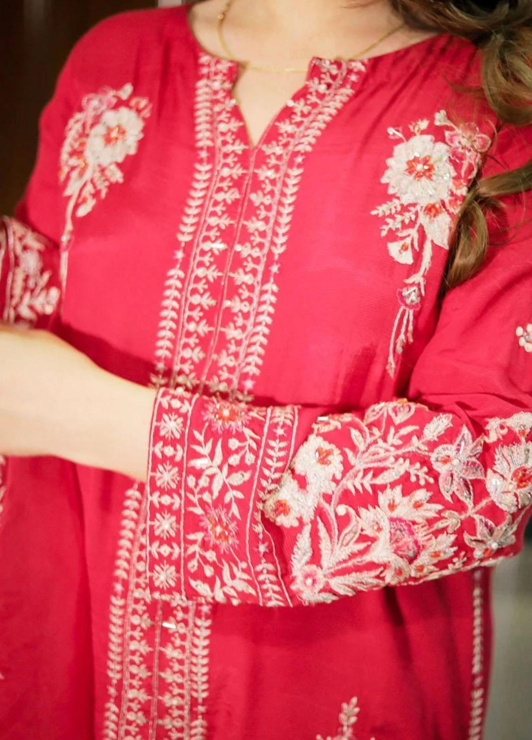 MAK Fashion Pret Embroidered Raw Silk 3 Piece Suit MAK23PST Maahru