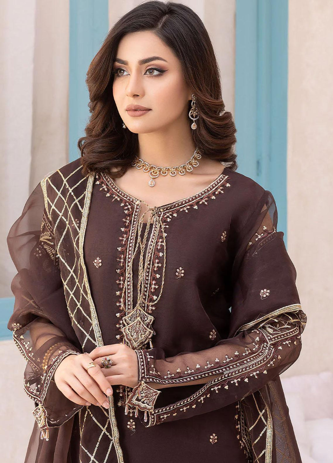 Madame Luxury Pret  Organza 3 Piece Suit 4004