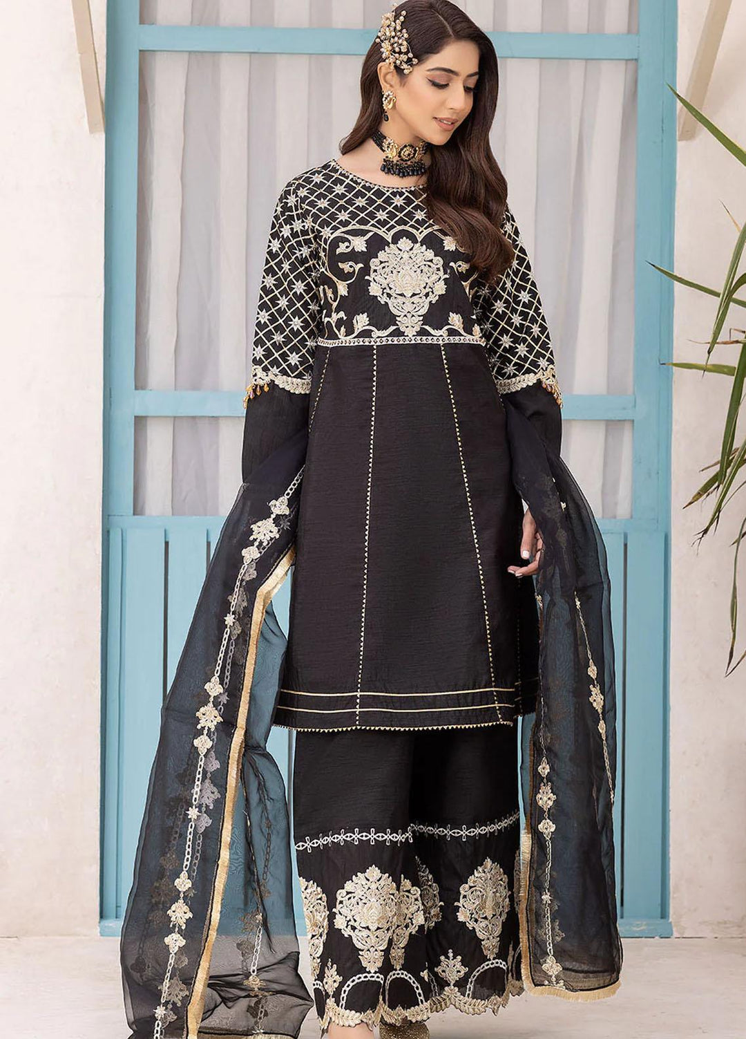 Madame Luxury Pret  Raw Silk 3 Piece Suit 2565