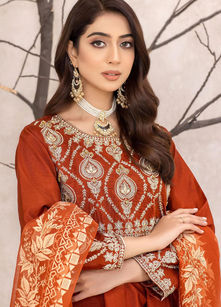 Madame Luxury Pret  Raw Silk 3 Piece Suit 2568