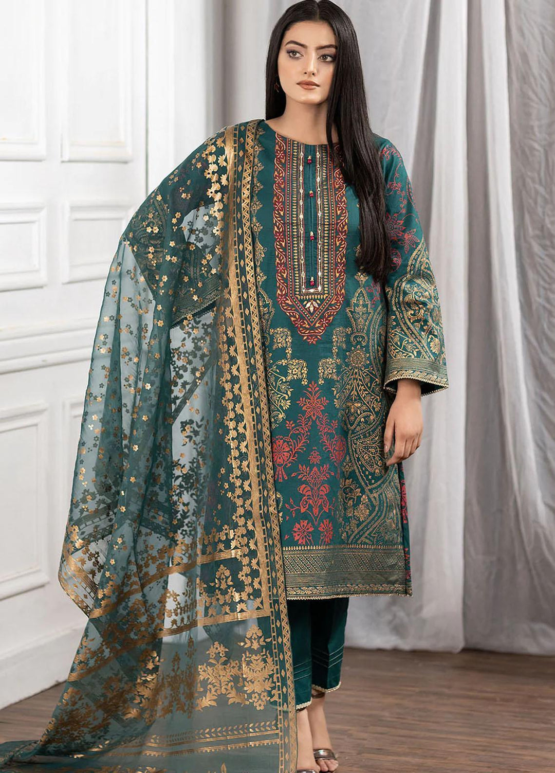 Madame Luxury Pret  Cotton 3 Piece Suit 2574