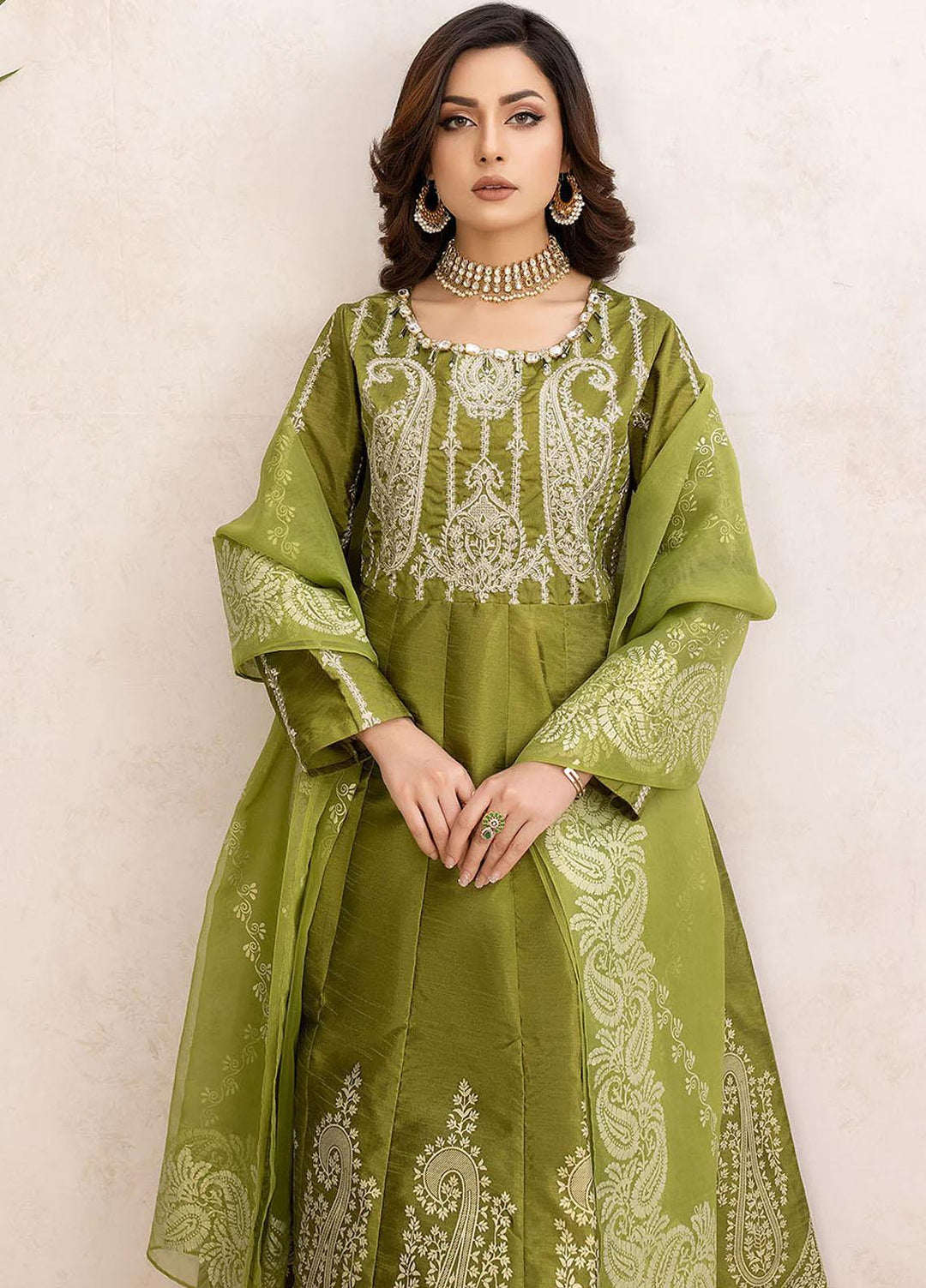 Madame Luxury Pret  Raw Silk 3 Piece Suit 2570