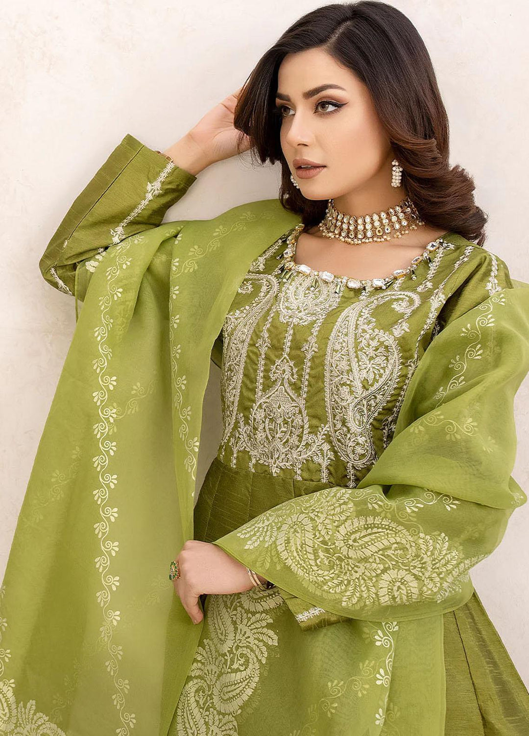 Madame Luxury Pret  Raw Silk 3 Piece Suit 2570