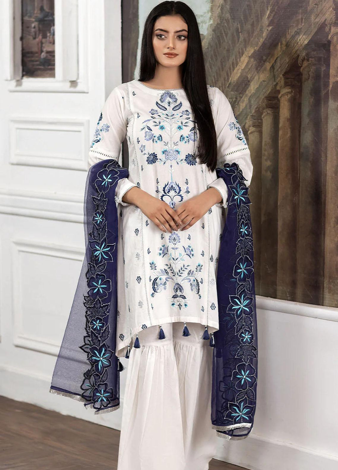 Madame Luxury Pret  Cotton 3 Piece Suit 2572