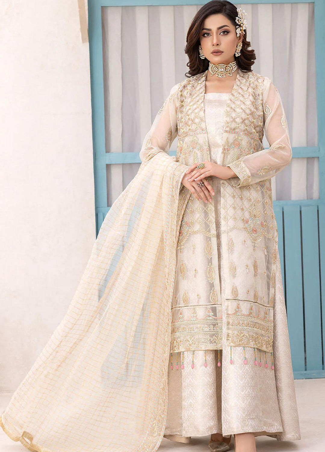 Madame Luxury Pret  Organza 3 Piece Suit 2577