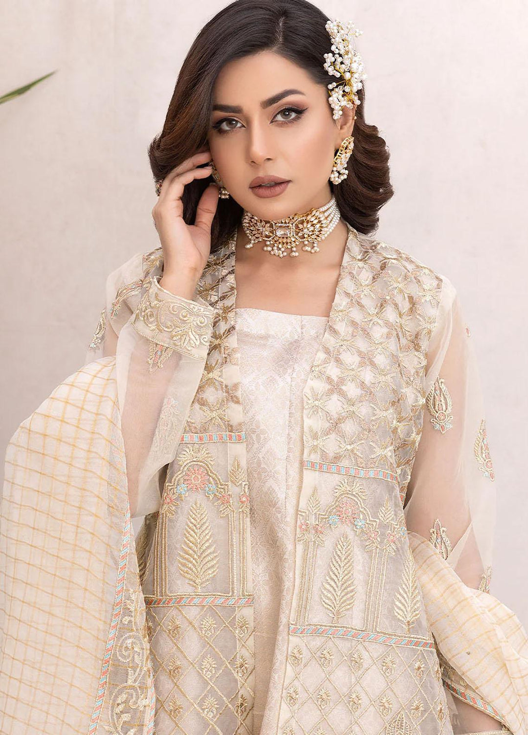 Madame Luxury Pret  Organza 3 Piece Suit 2577