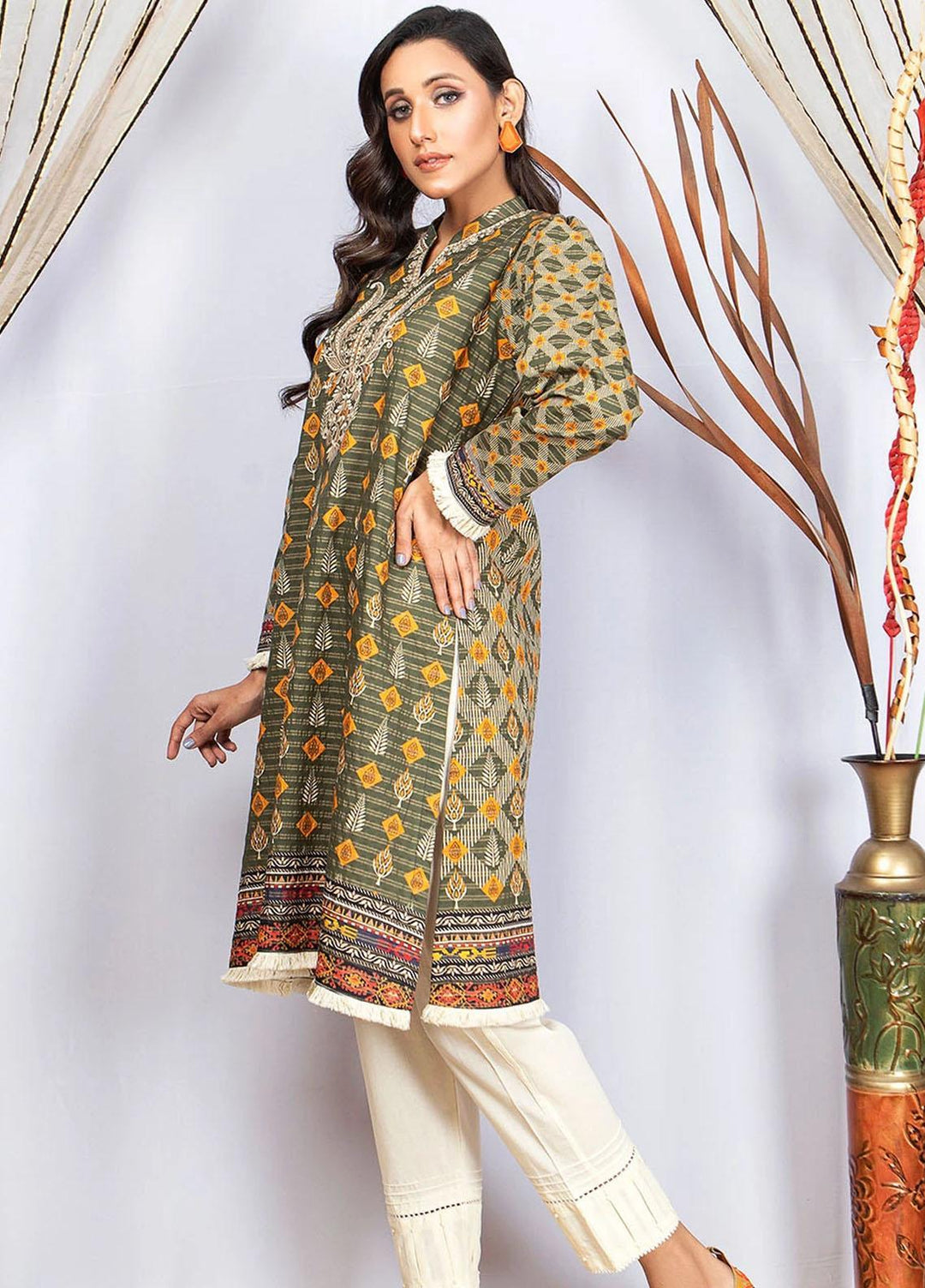 Madame Casual Pret Embroidered Cambric Shirt MDM21NP 2415