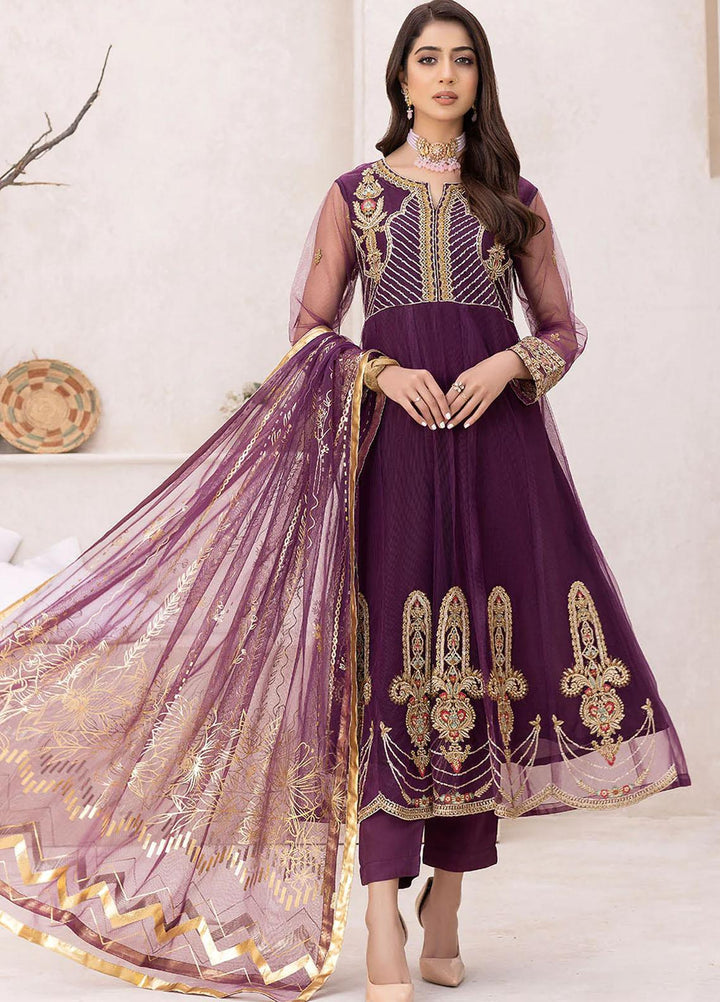 Madame Luxury Pret  Net 3 Piece Suit 2587