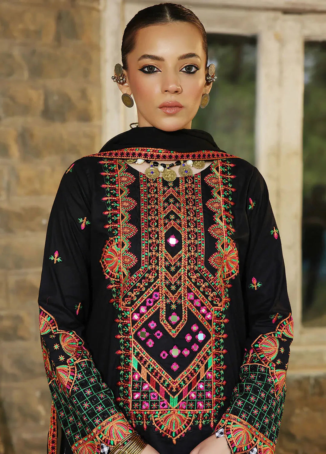 Madame Pret Embroidered Cambric 3 Piece Suit 7028