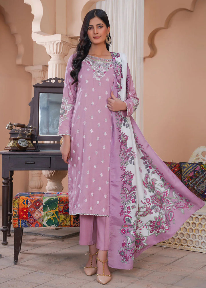 Madame Pret Embroidered Linen 3 Piece Suit 7033