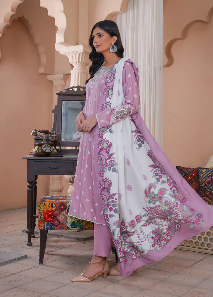 Madame Pret Embroidered Linen 3 Piece Suit 7033