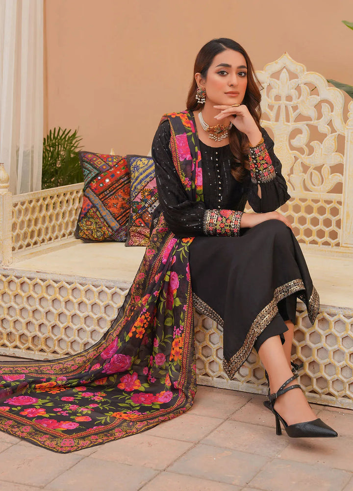 Madame Pret Embroidered Viscose 3 Piece Suit 7032