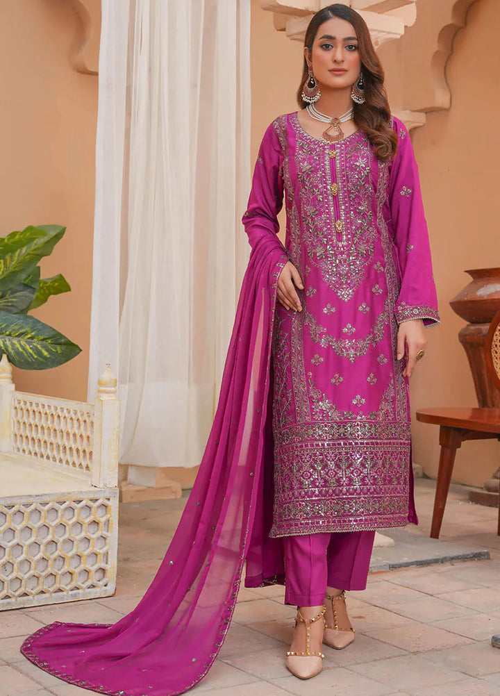 Madame Pret Embroidered Viscose 3 Piece Suit 7041