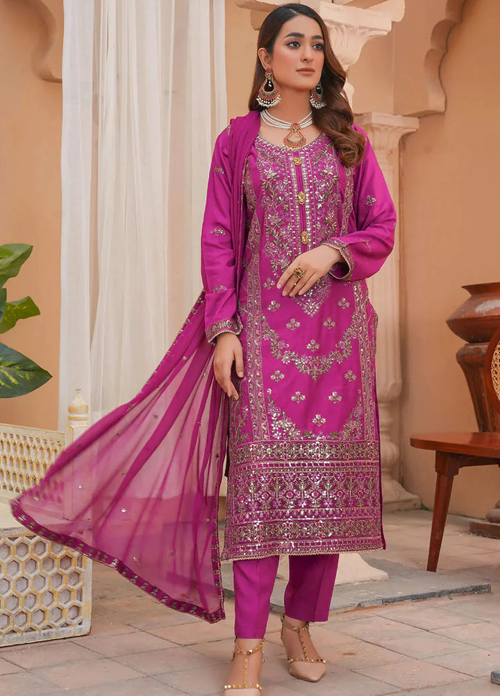 Madame Pret Embroidered Viscose 3 Piece Suit 7041
