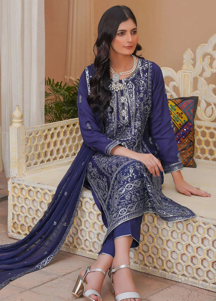 Madame Pret Embroidered Viscose 3 Piece Suit 7042