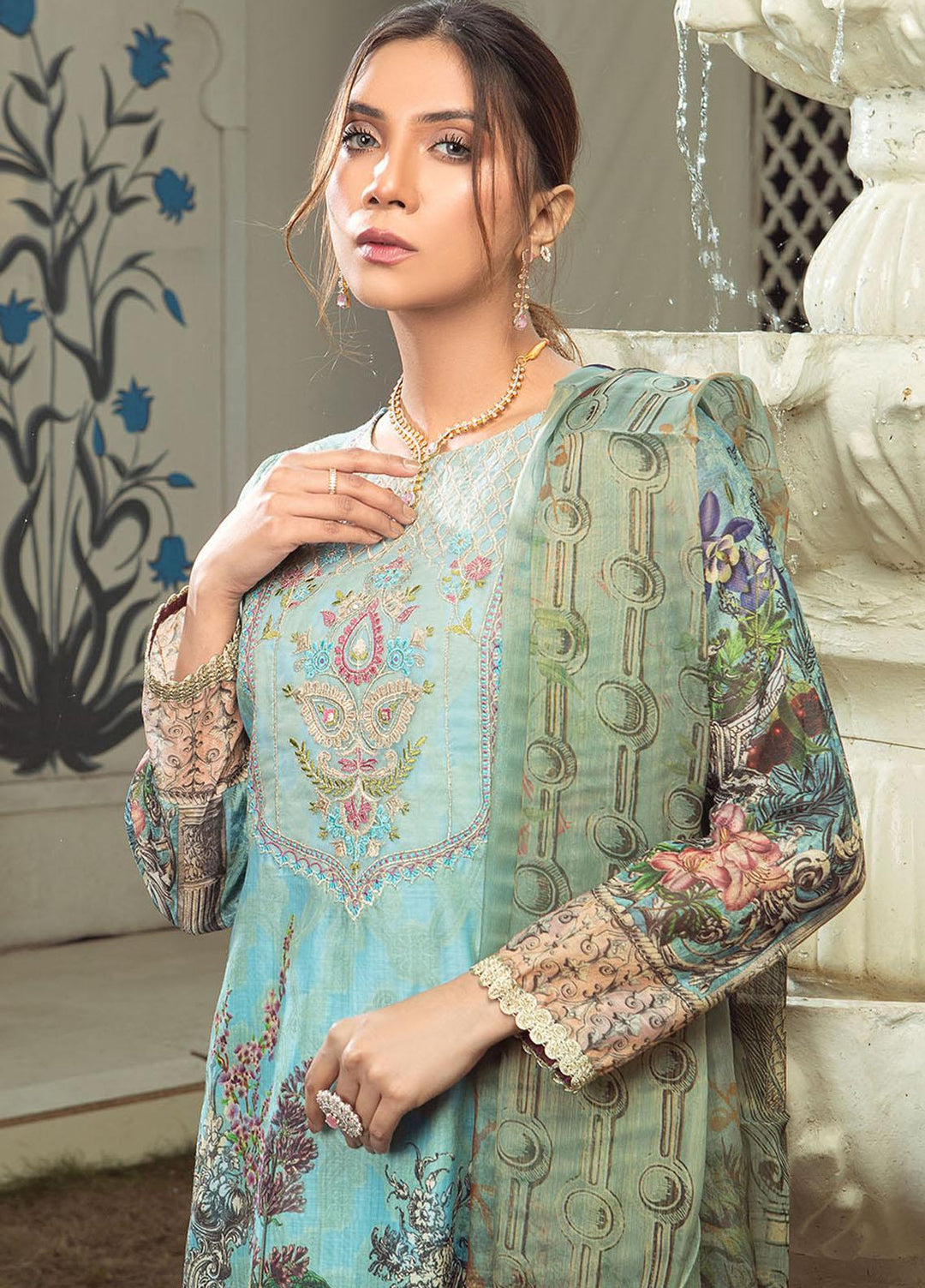 Madame Pret Embroidered Cotton 3 Piece Suit MDM21ZV 2417