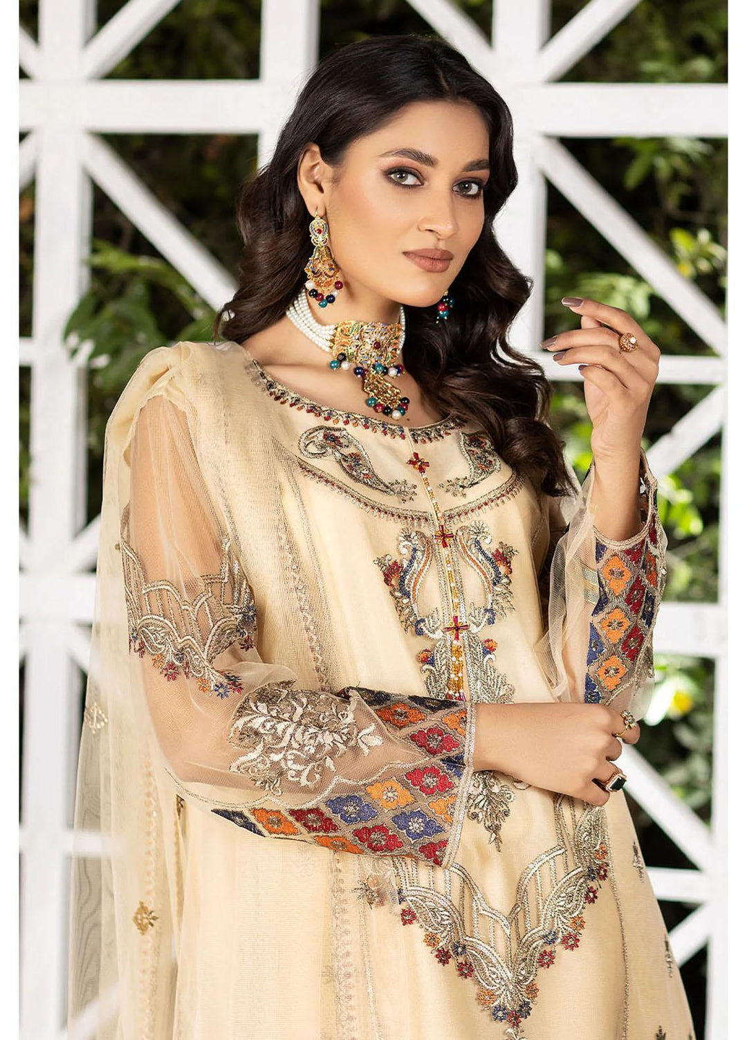 Madame Luxury Pret  Net 3 Piece Suit 2532