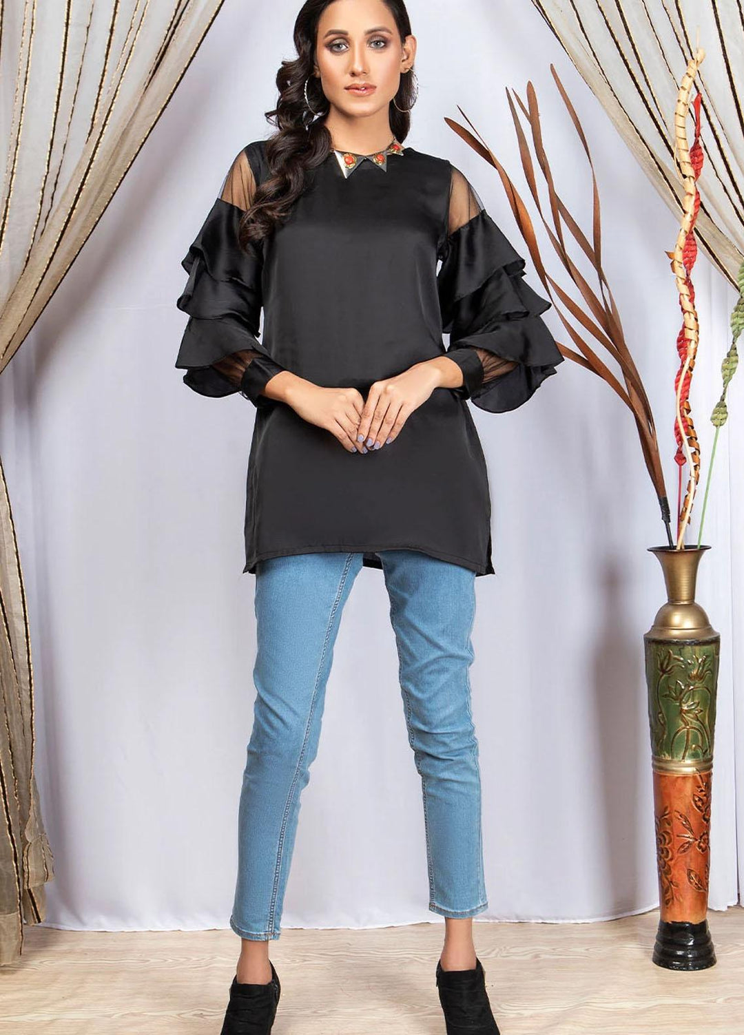 Madame Casual Pret  Silk Top MDM21NP Z06