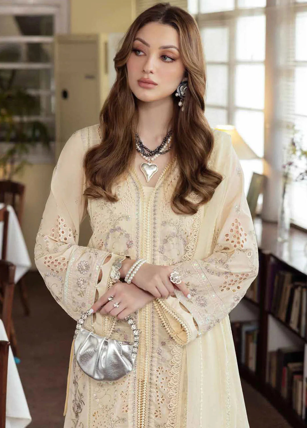 Mademoiselle By Nureh Embroidered Swiss Voil Suit Unstitched 3 Piece NU24MD NE-85 - Summer Collection