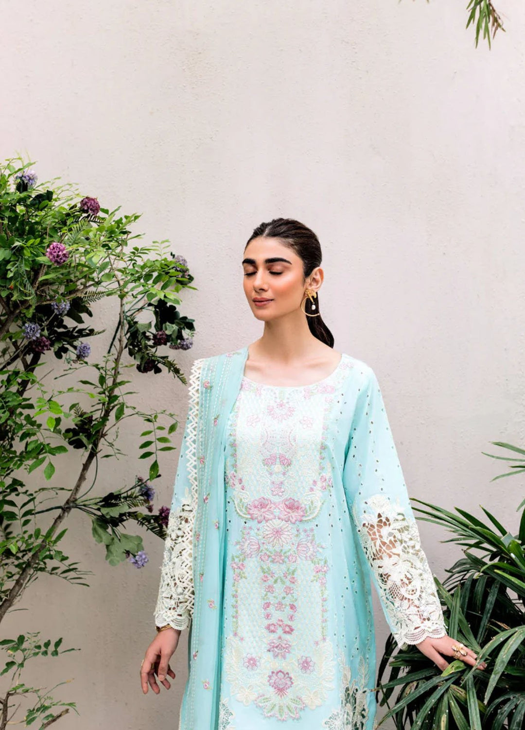 Magnolia Garden by Manara Embroidered Lawn Suits Unstitched 3 Piece MNA25MG Azure - Summer Collection