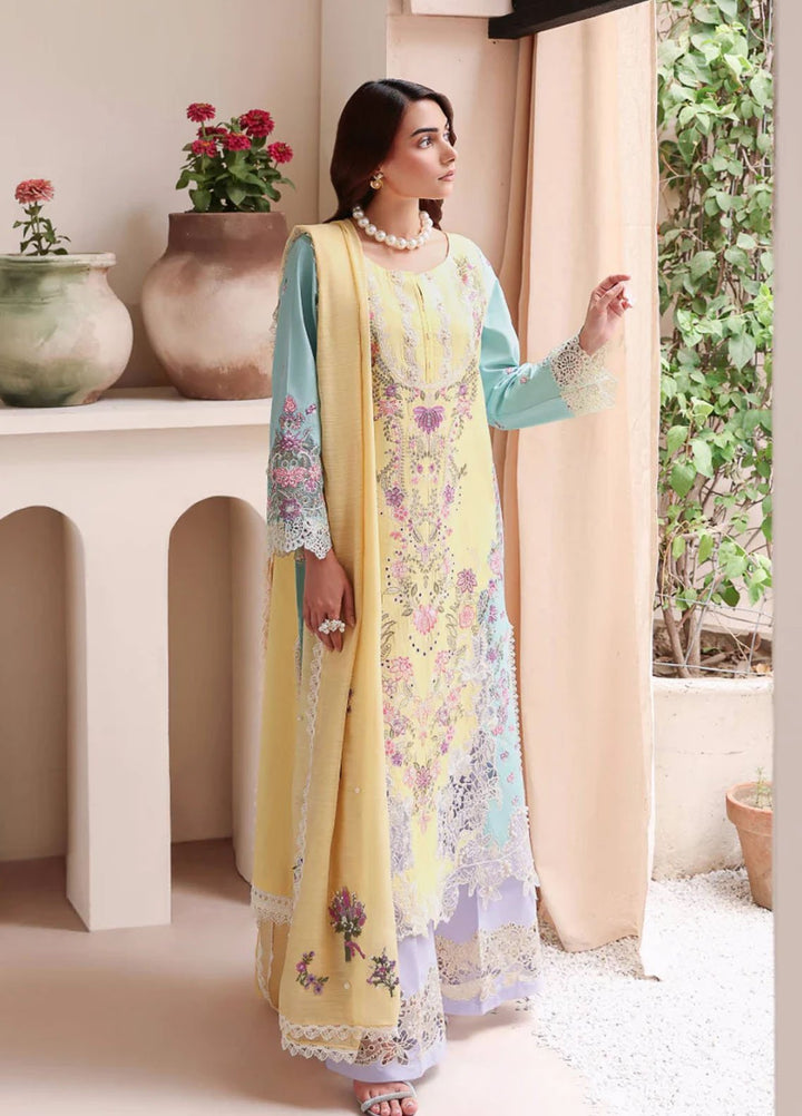 Magnolia Garden by Manara Embroidered Lawn Suits Unstitched 3 Piece MNA25MG Macaron - Summer Collection