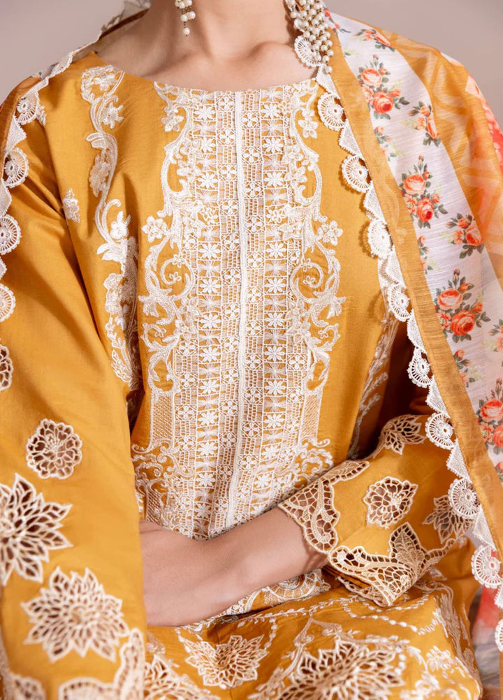 Magnolia Garden by Manara Embroidered Lawn Suits Unstitched 3 Piece MNA25MG Marygold - Summer Collection
