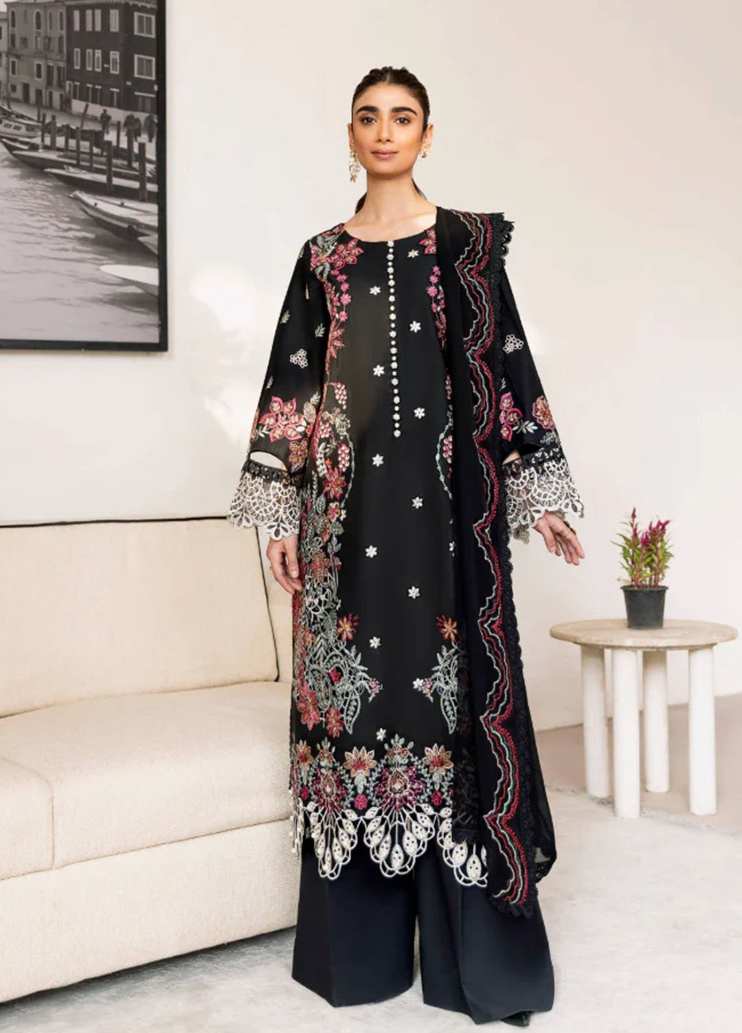 Magnolia Garden by Manara Embroidered Lawn Suits Unstitched 3 Piece MNA25MG Midsummer Night - Summer Collection