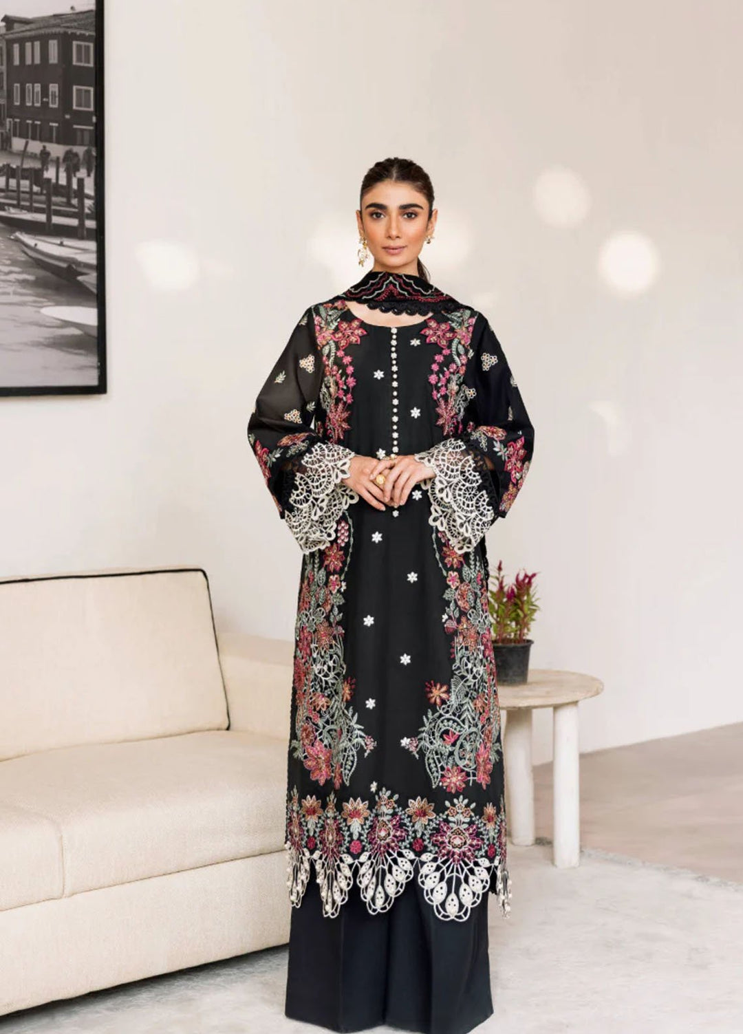 Magnolia Garden by Manara Embroidered Lawn Suits Unstitched 3 Piece MNA25MG Midsummer Night - Summer Collection