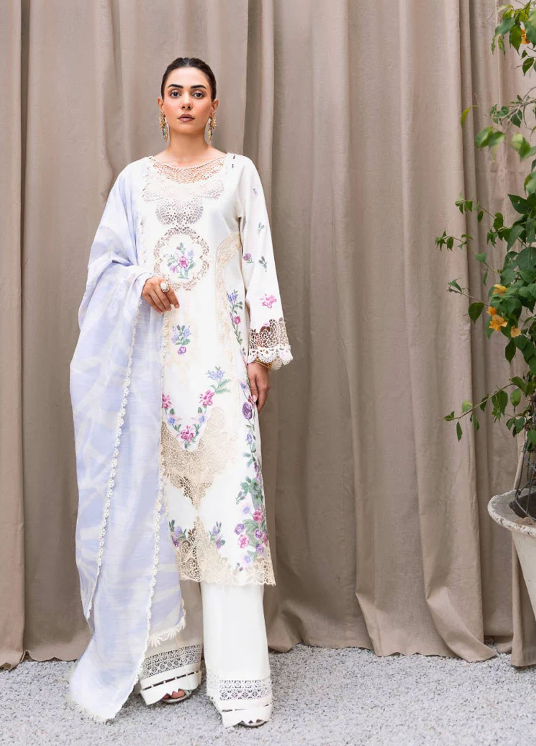 Magnolia Garden by Manara Embroidered Lawn Suits Unstitched 3 Piece MNA25MG Mirage - Summer Collection