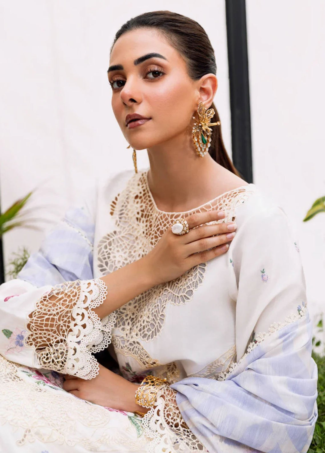 Magnolia Garden by Manara Embroidered Lawn Suits Unstitched 3 Piece MNA25MG Mirage - Summer Collection