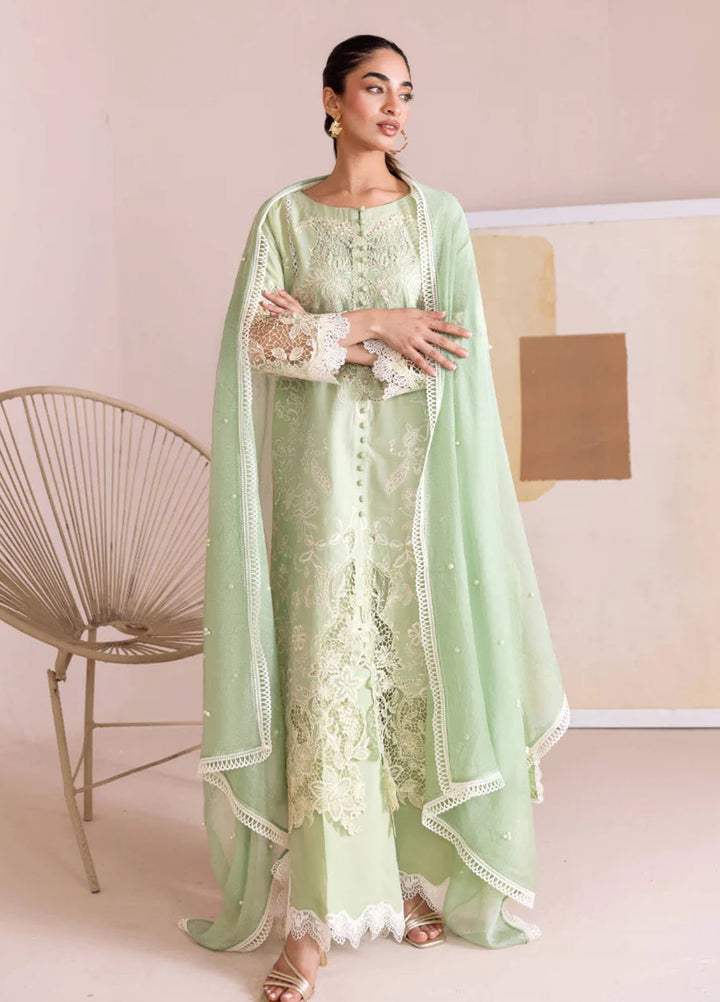 Magnolia Garden by Manara Embroidered Lawn Suits Unstitched 3 Piece MNA25MG Sage - Summer Collection