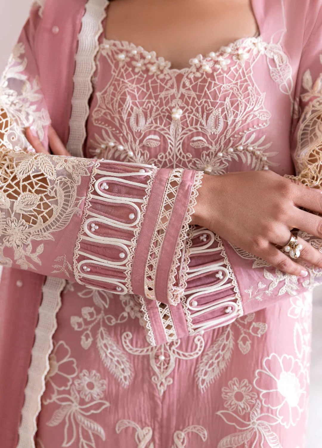 Magnolia Garden by Manara Embroidered Lawn Suits Unstitched 3 Piece MNA25MG Tearose - Summer Collection