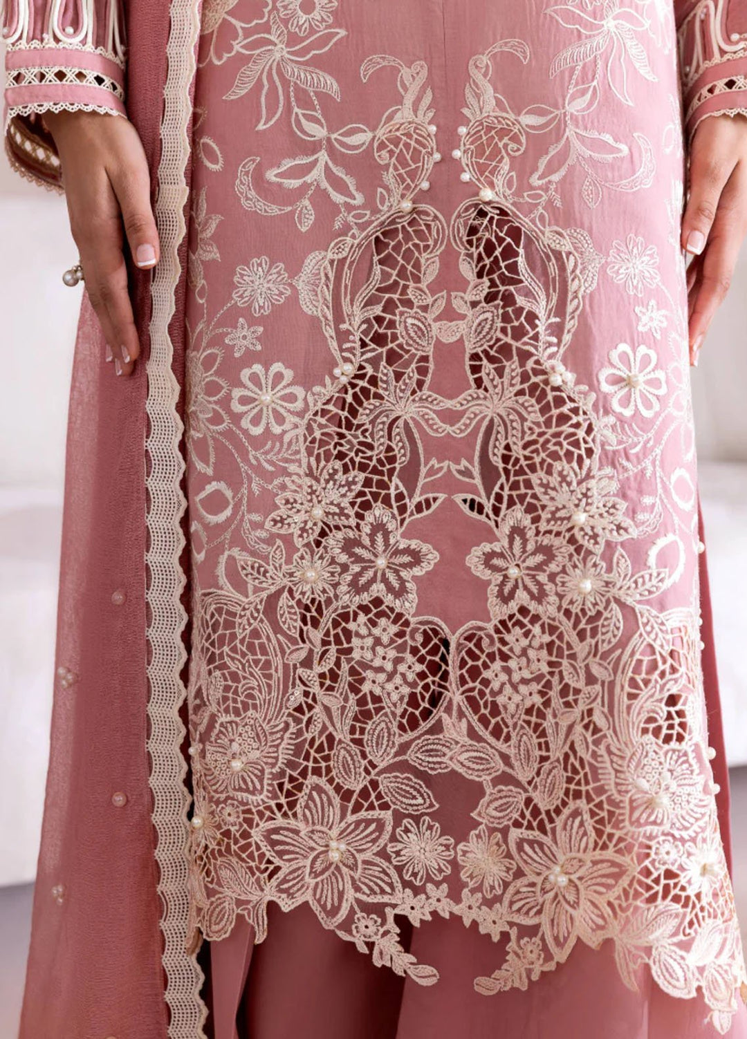 Magnolia Garden by Manara Embroidered Lawn Suits Unstitched 3 Piece MNA25MG Tearose - Summer Collection