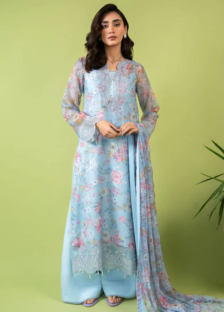 Mah-e-Meer by Meeral Embroidered Khaadi Net Suits Unstitched 3 Piece MRL24M Afreen - Summer Collection