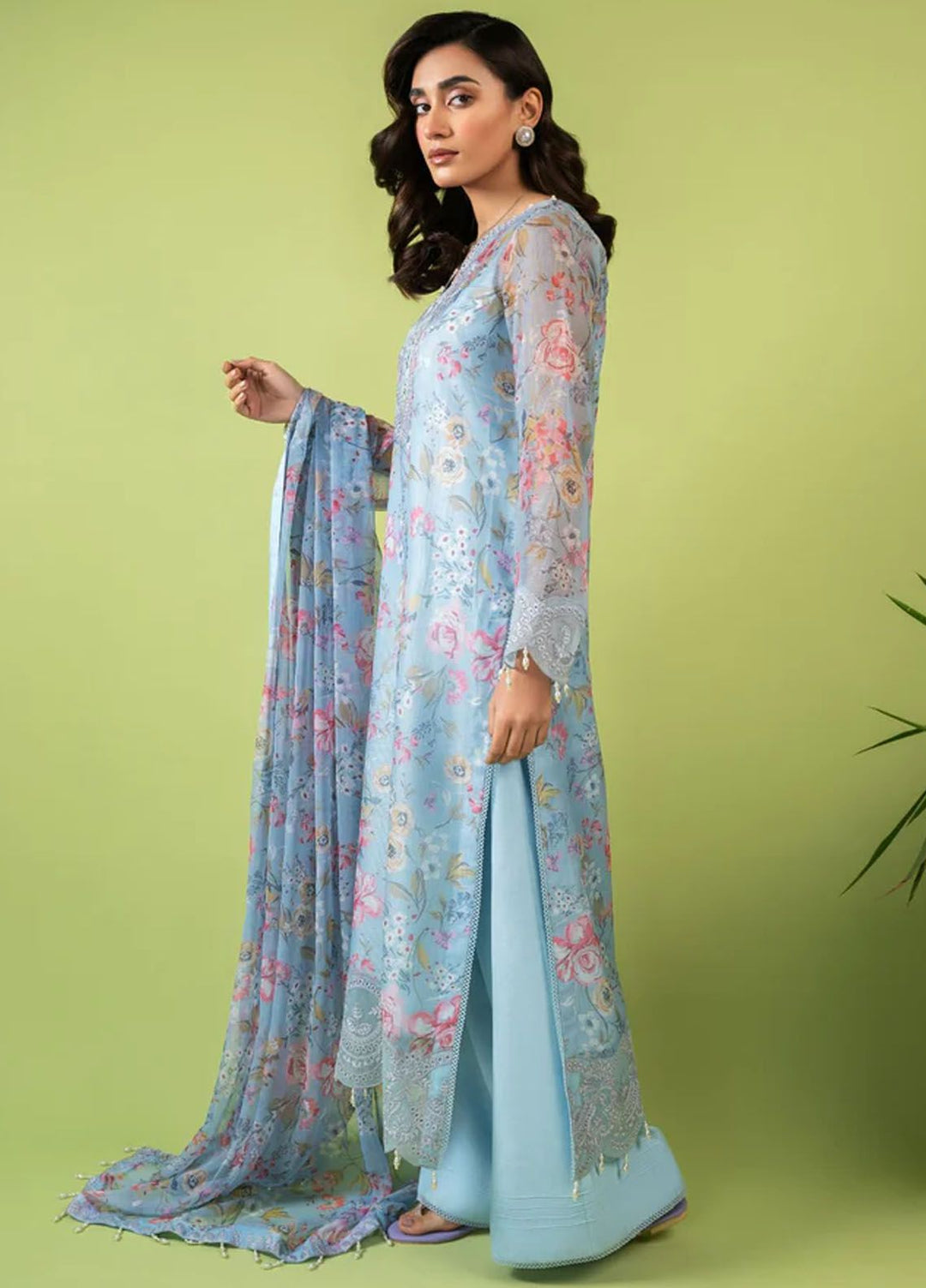 Mah-e-Meer by Meeral Embroidered Khaadi Net Suits Unstitched 3 Piece MRL24M Afreen - Summer Collection