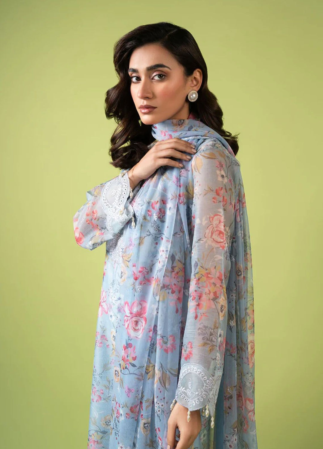 Mah-e-Meer by Meeral Embroidered Khaadi Net Suits Unstitched 3 Piece MRL24M Afreen - Summer Collection
