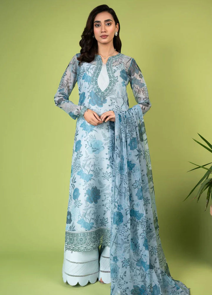 Mah-e-Meer by Meeral Embroidered Khaadi Net Suits Unstitched 3 Piece MRL24M Meeraz - Summer Collection