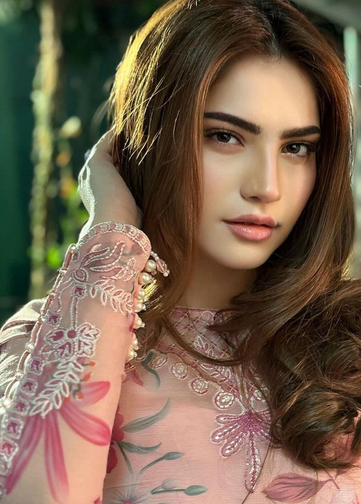 Mah-e-Meer by Meeral Embroidered Khaadi Net Suits Unstitched 3 Piece MRL24M Nargis - Summer Collection