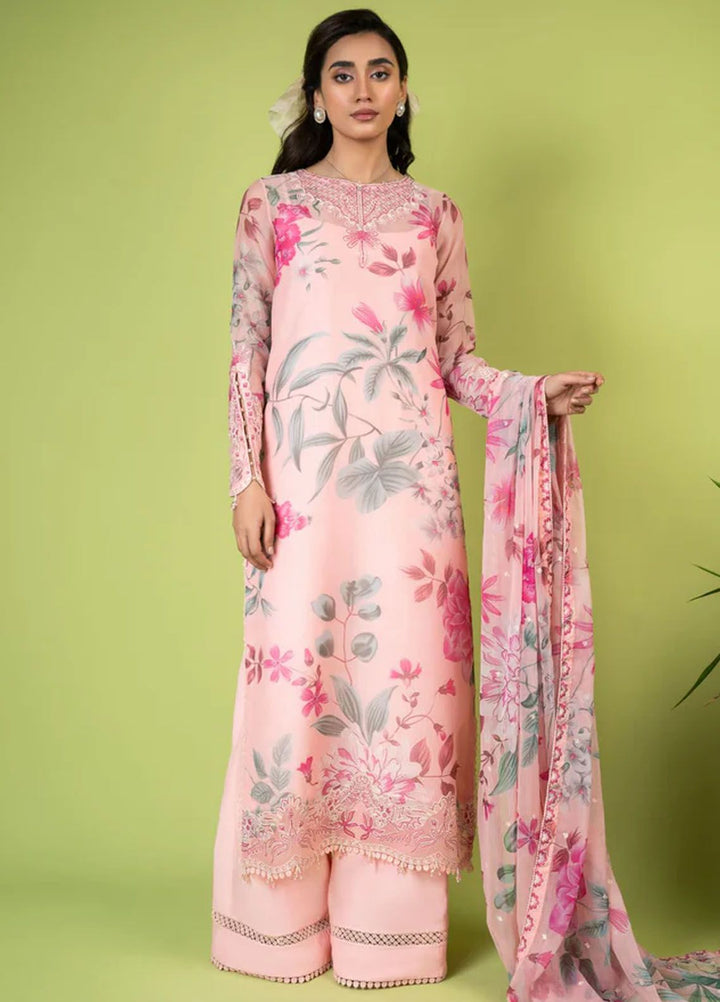 Mah-e-Meer by Meeral Embroidered Khaadi Net Suits Unstitched 3 Piece MRL24M Nargis - Summer Collection