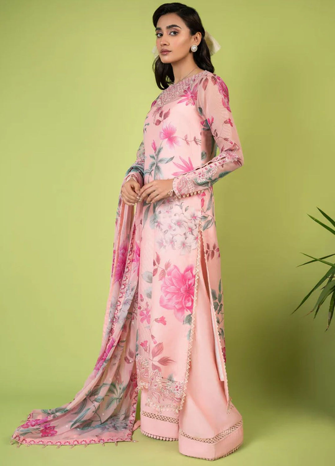 Mah-e-Meer by Meeral Embroidered Khaadi Net Suits Unstitched 3 Piece MRL24M Nargis - Summer Collection