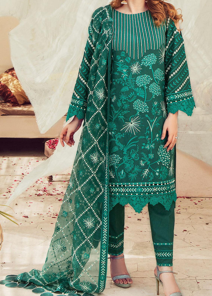 Mah-Pari By Surmai Embroidered Lawn Suits Unstitched 3 Piece SUR21M 01 Zamurd - Summer Collection