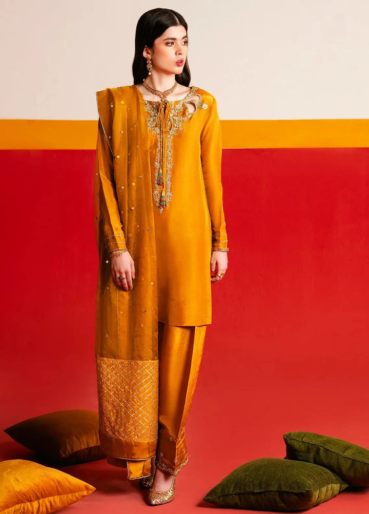 Maham Sultan Embroidered Pret Tussle Silk 3 Piece Suit Vow