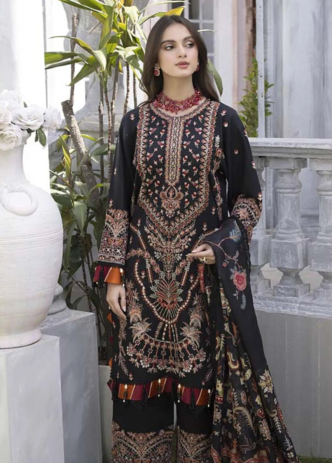 Maham Sultan Pret Embroidered Lawn 3 Piece Suit Mahrukh