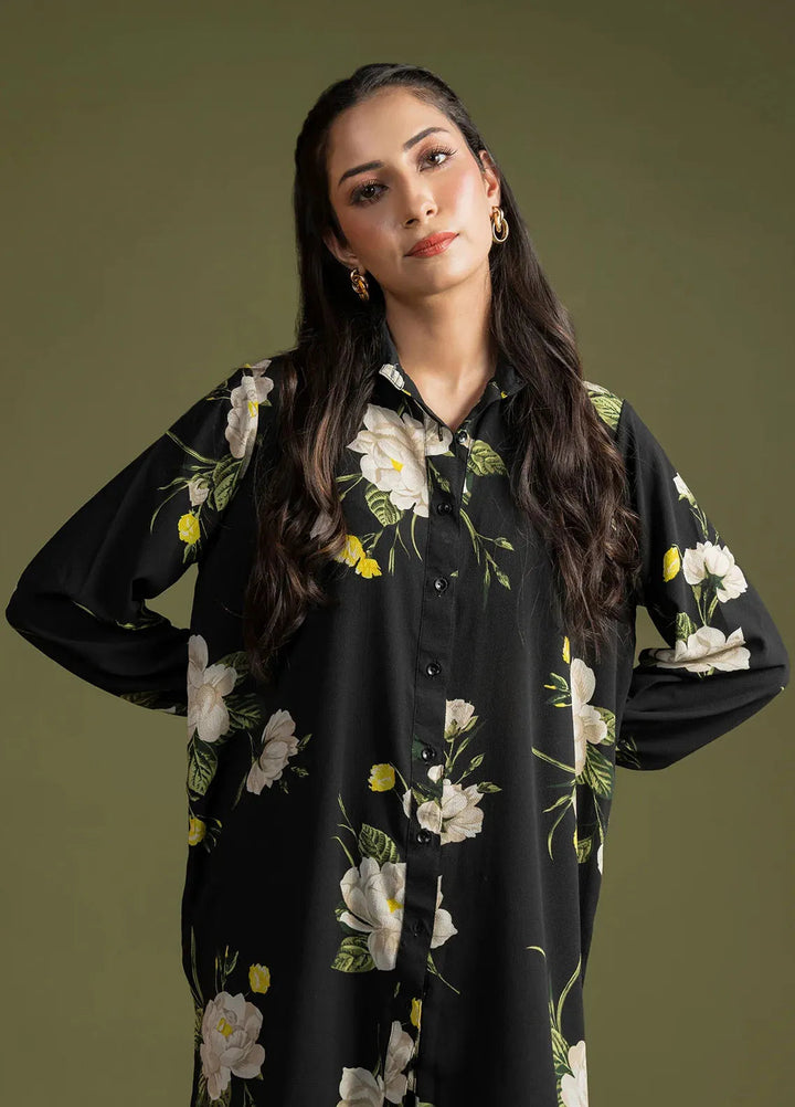 Maham Sultan Pret Printed Georgette 2 Piece Suit Noir